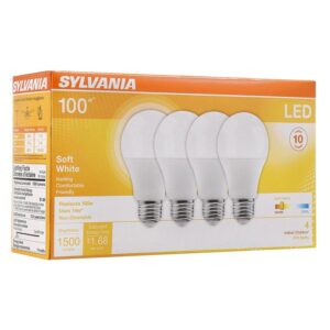 Sylvania 78101 LED Bulb, General Purpose, A19 Lamp, 100 W Equivalent, E26 Lamp Base, Frosted, Warm White Light