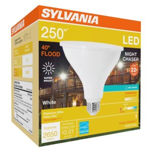 Sylvania 74793 LED Bulb, Flood/Spotlight, PAR38 Lamp, 250 W Equivalent, E26 Lamp Base, Dimmable, Natural White Light