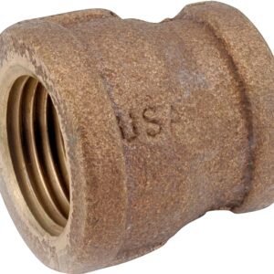 Anderson Metals 738119-0602 Reducing Pipe Coupling, 3/8 x 1/8 in, FIPT, Brass, 200 psi Pressure
