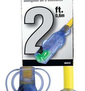 PowerZone ORBAD50802 Adapter Cord, 15 A, 125 V, 3-Outlet, Yellow