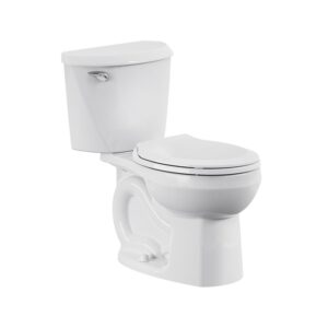 American Standard 736DA101.020 Complete Toilet, Round Front Bowl, 1.28 gpf Flush, 12 in Rough-In, 15 in H Rim, White