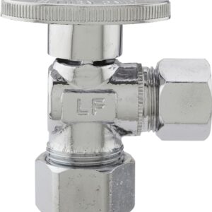Plumb Pak PP62-1PCLF Shut-Off Valve, 5/8 x 1/2 in Connection, Compression, Brass Body