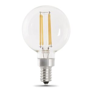 Feit Electric BPG1660/927CA/FIL/2 LED Lamp, Globe, 500 Lumens, 5.5 W, G16-1/2 Lamp, 60 W Equivalent, E12 Lamp Base