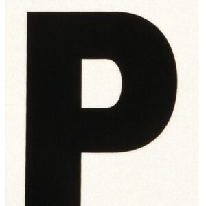 Hy-Ko RV-50/P Reflective Letter, 2-1/2 in W x 4 in H Dimensions, Character: P, 3 in H Character, Black Character, Vinyl