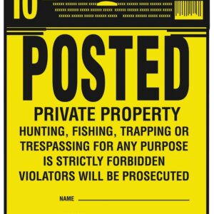 Hy-Ko PP-1 Legal Sign Kit, Square, Black Legend, Yellow Background, Tyvek, 11 in W x 11 in H Dimensions