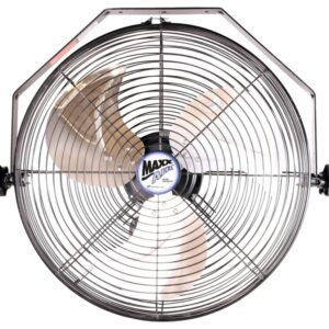MaxxAir HVWM 18 Wall-Mount Fan, 120 V, 3-Blade, 3-Speed, 1350 cfm Low, 1400 cfm Medium, 1450 cfm High Air
