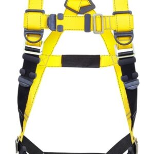 Guardian Fall Protection 37001 Full Body Harness, M/L, 130 to 420 lb, Black/Yellow