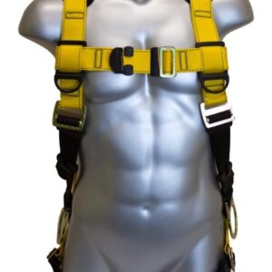 Guardian Fall Protection 37110 Full Body Harness, XL/2XL, 130 to 420 lb, Polyester Webbing, Pass-Through Chest Buckle