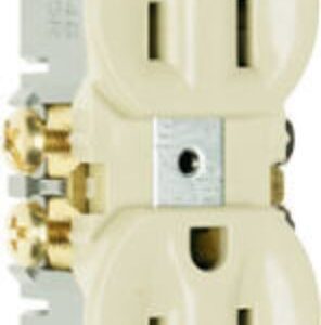 Legrand 3232ITU Standard Duplex Outlet, 2 -Pole, 15 A, 125 V, Push, Side Wiring, Ivory