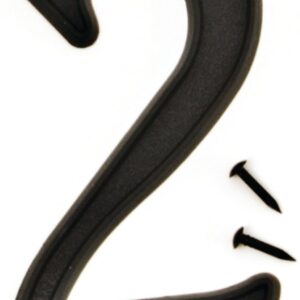 Hy-Ko PN-29/2 House Number, Character: 2, 4 in H Character, Black Character, Plastic