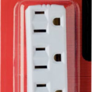 Legrand 697WBPCC5 Grounding Adapter, 2-Pole, 15 A, 125 V, 3-Outlet, NEMA: NEMA 5-15R, White