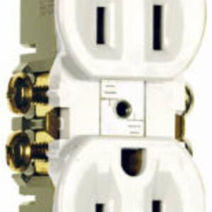 Legrand TradeMaster 3232WU Duplex Receptacle, 2 -Pole, 15 A, 125 VAC, White