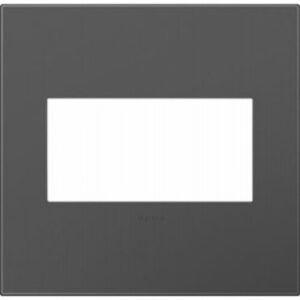 Legrand adorne AWP2GMG4 Wallplate, 5.13 in L, 5.29 in W, 2 -Gang, Plastic, Magnesium