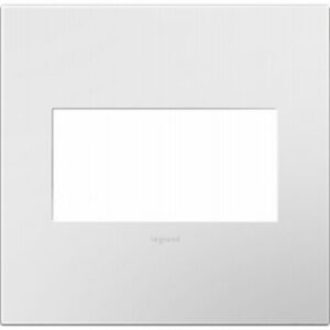Legrand adorne Series AWP2GWH4 Wallplate, 5.13 in L, 5.29 in W, 2-Gang, Plastic, White