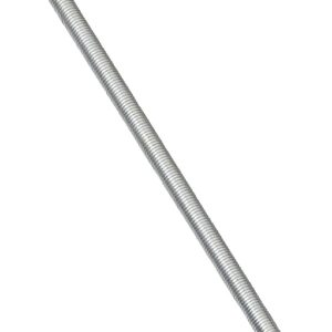 National Hardware N179-333 Threaded Rod, 3/8-16 Thread, 12 in L, A Grade, Steel, Zinc, UNC Thread