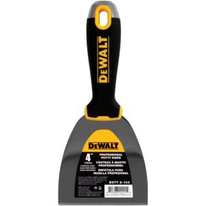 DEWALT DXTT-2-140 Putty Knife, 4 in W Blade, Stainless Steel Blade, Precision Ground Blade, Ergonomic, Soft Grip Handle