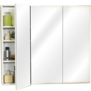 Zenith M36 Medicine Cabinet, 35-7/8 in OAW, 4-1/2 in OAD, 29-7/8 in OAH, Wood, Clear, 3-Shelf, 3-Door