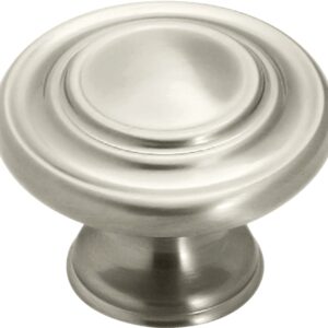 Amerock BP15862G10 Cabinet Knob, 1-5/16 in Projection, Inspiration, 1-3/4 in, Zinc, Satin Nickel