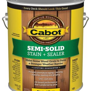 Cabot 140.0001406.007 Semi Transparent Stain, Natural Flat, Neutral Base, Liquid, 1 gal