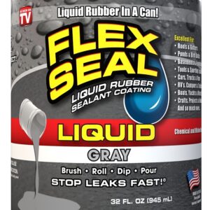 Flex Seal LFSGRYR32 Rubberized Coating, Gray, 32 oz, Can