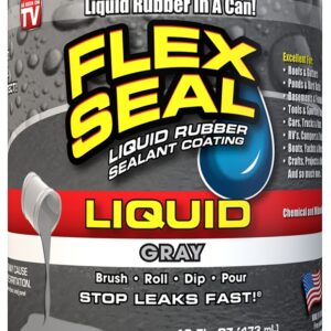 Flex Seal LFSGRYR16 Rubberized Coating, Gray, 16 oz, Can