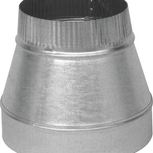 Imperial GV0808-A Short Duct Reducer, 6 in L, 30 Gauge, Galvanized Steel