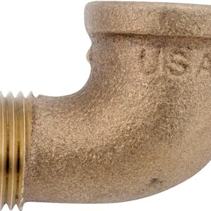 Anderson Metals 738116-06 Street Pipe Elbow, 3/8 in, FIP x MIP, 90 deg Angle, Brass, Rough, 200 psi Pressure