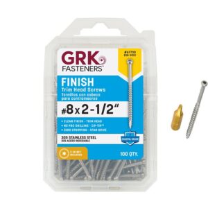 GRK Fasteners PHEINOX Series 37730 Screw, #8 Thread, 2-1/2 in L, Coarse Thread, Round Head, Star Drive, Stainless Steel