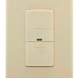 Eaton Wiring Devices OS306U-LA-K Motion Sensor Switch, 120 V, 1 -Pole, Motion Sensor, 180 deg Sensing, Light Almond
