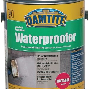 Damtite 03550 Latex Waterproofer, White, Liquid, 1 gal, Pail