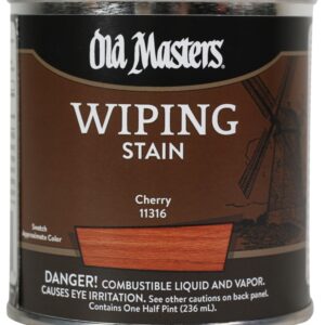 Old Masters 11316 Wiping Stain, Cherry, Liquid, 0.5 pt, Can