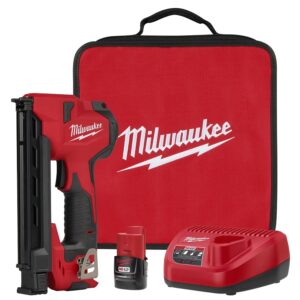 Milwaukee M12 2448-21 Cable Stapler Kit, Battery Included, 12 V, 2 Ah, 2.65 in W Crown, 6-1/2 in L Leg, Medium Crown Staple