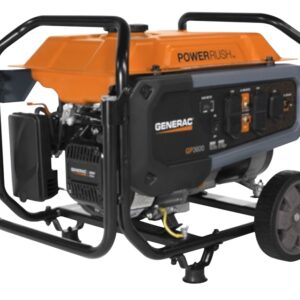 Generac GP Series 7721 Portable Generator, 30 A, 120 V, Oil, 3.7 gal Tank, 10.5 hr Run Time, Recoil Start