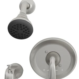 American Standard Cadet Suite 9091512.295 Series Tub and Shower Faucet, Brushed Nickel, Adjustable Showerhead, 2 gpm Tub
