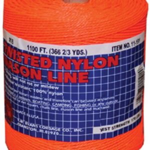 T.W. Evans Cordage 11-191 Mason Line, 1088 ft L Line, Orange Line