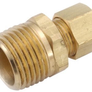 Anderson Metals 750068-1412 Pipe Connector, 7/8 x 3/4 in, Compression x Male, Brass, 75 psi Pressure