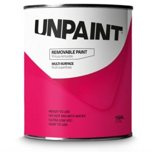 UNPAINT 300 0002 000001 Removable Paint, White, 1 gal, 128 to 170 sq-ft Coverage Area
