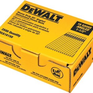 DEWALT DCA16150 Series Finish Nail, Glue Collation, 1-1/2 in L, 16 Gauge, Suitable for: DC618K Finish Nailer, 2500/PK
