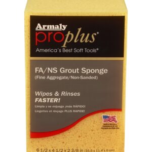 Armaly ProPlus 00608 FA/NS Grout Sponge, 6-1/2 in L, 4-1/2 in W, 2-3/8 in Thick, Polyester, Yellow