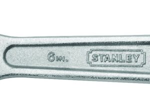 STANLEY 87-367 Adjustable Wrench, 6 in OAL, 1-1/20 in Jaw, Steel, Chrome