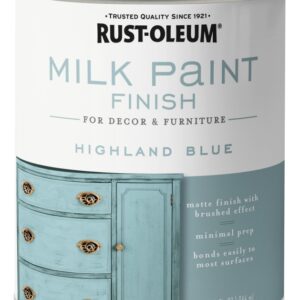 Rust-Oleum 331050 Milk Paint, Matte, Highland Blue, 1 qt, Can