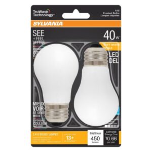 Sylvania 40762 Natural LED Bulb, General Purpose, 450 Lumens, 5.5 W, A15 Lamp, 40 W Equivalent, E26 Lamp Base, Dimmable