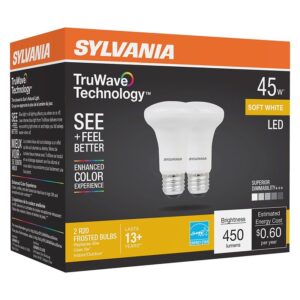 Sylvania 40788 Natural LED Bulb, 120 V, 450 Lumens, 5 W, R20 Lamp, 45 W Equivalent, E26 Lamp Base, Dimmable, Frosted