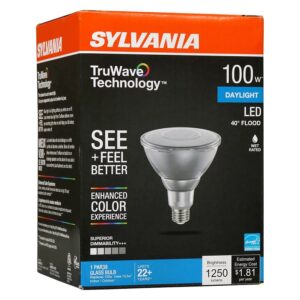 Sylvania 40902 Natural LED Bulb, Spotlight, PAR38 Lamp, E26 Lamp Base, Dimmable, Daylight Light, 5000 K Color Temp