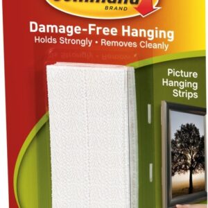 Command 17206 Picture Hanging Strip, 4 lb/set, Foam, White, 3.625 in L x 0.5 in W x 0.1 in D, 4/PK