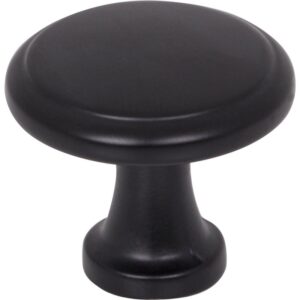 KasaWare K997MB-4 Flat Round Knob With Step, 1 in Projection, Zinc, Matte Black