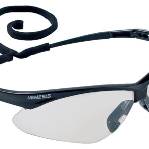 Jackson Safety 25685 Safety Glasses, Mirror Lens, Polycarbonate Lens, Wraparound Frame, Nylon Frame, Black Frame