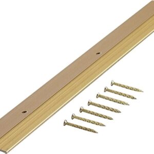 M-D 72256 Carpet Trim, 72 in L, 1.38 in W, Smooth Surface, Aluminum, Satin Brass