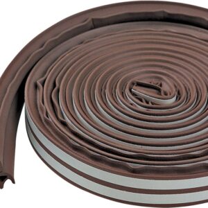 M-D 43848 Weatherstrip Tape, 3/8 in W, 17 ft L, EPDM/Silicone, Brown