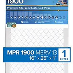 Filtrete UA01-4 Air Filter, 25 in L, 16 in W, 13 MERV, 1900 MPR, Polypropylene Frame
